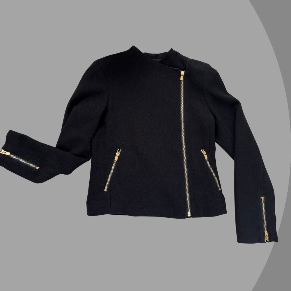 Club Monaco Women's Black Zipper Detail Jacket XS